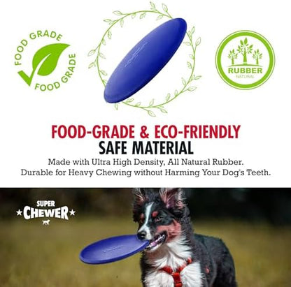 SuperChewer Tough Flying Disc Toy | Lifetime Replacement | Strong Natural Rubber | Great Dog Fetch Toys | Rubber Disc Toy for Dogs | Ultra Durable Chew Toys for Aggressive Chewers | for All Breeds - Image 3