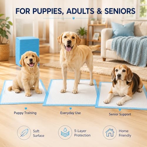 Boscute Super Absorbent & Leak-Proof Jumbo Size 36"x36" Pet Training Dog Pee Pads, Thicken Quick Dry Disposable Puppy Pee Pads, Potty Training Pads for Dogs Cats, Rabbits - Image 6