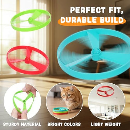 15 PCS Flying Spinners for Disc Launcher Interactive Cat Fetch Toy - Image 3