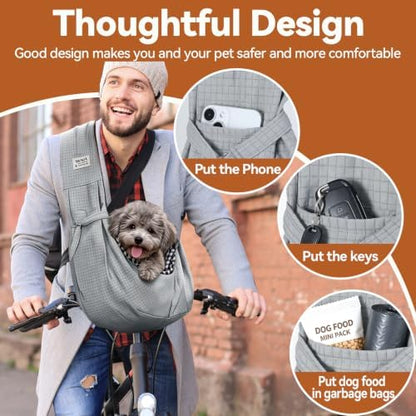 Dog Sling Carrier, Lightweight Breathable Puppy Carrier for Small Dogs&Cats - Image 6