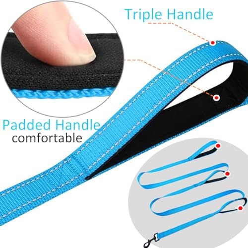 3 Handle Dog Leash 10FT Triple Handle Reflective Large Medium Dog - Image 4