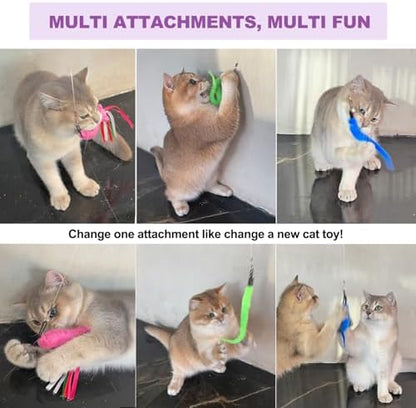 Cat Toys 11Pcs Interactive Cat Wand Worm Refills for Indoor Cats - Image 6