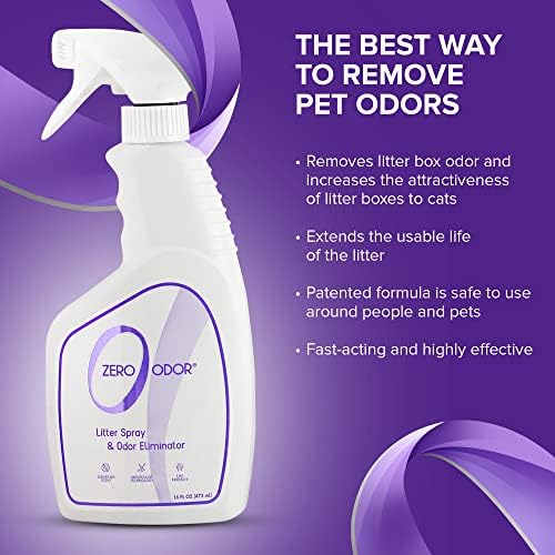 Zero Odor – Litter Odor Eliminator - Permanently Eliminate Litter Odors with Best Patented Molecular Technology - Pet Safe & Works on all types of litter, 16oz (Over 400 Sprays) (Pack of 2) - Image 6