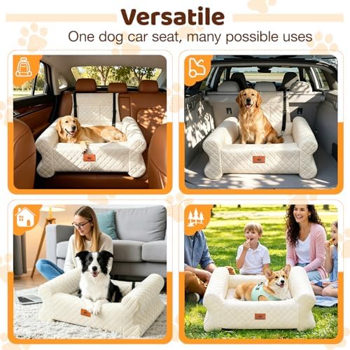 Dog Car Seat for Medium/Large Dogs up to 60LBS Memory Foam Dog Booster Seat - Image 4