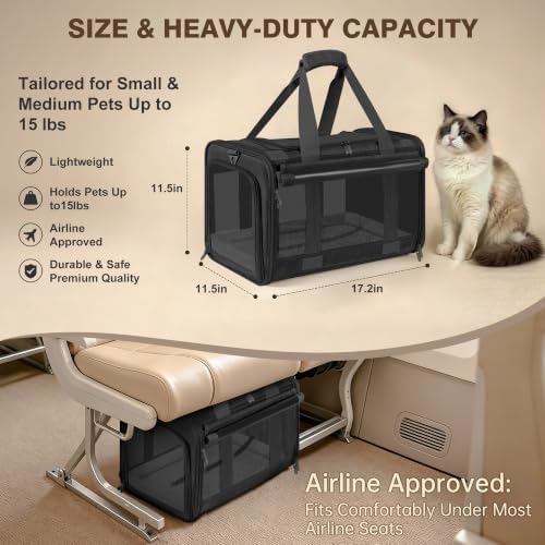 Soft Sided Cat Carrier for Anxious Pets with Privacy Roller Blinds - Image 4