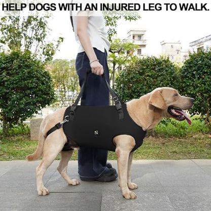 Coodeo Dog Lift Harness, Pet Support & Rehabilitation Sling Lift Adjustable Padded Breathable Straps for Old, Disabled, Joint Injuries, Arthritis, Loss of Stability Dogs Walk (Black, S) - Image 6