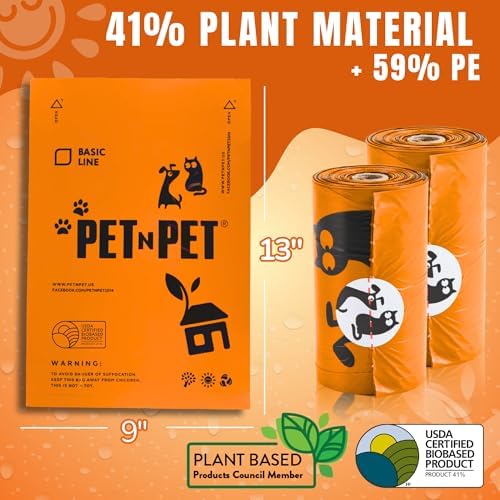 Pet N Pet Poop Bags for Dogs, 1080 Count, Plant Based, Unscented, Orange - Image 2
