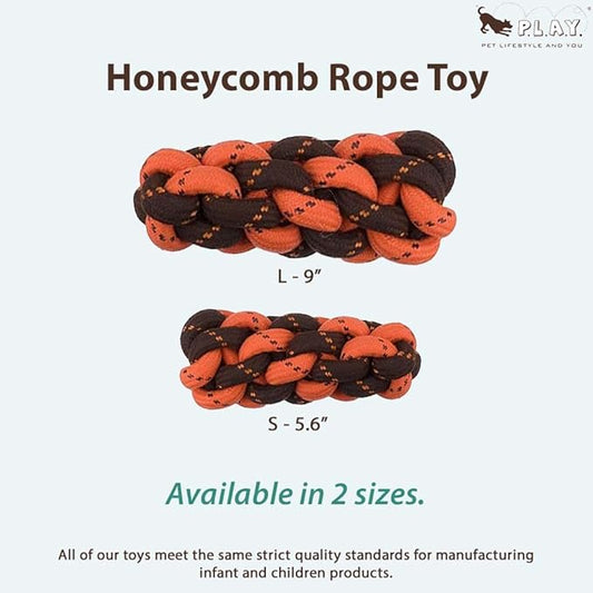 P.L.A.Y. Cute Outdoor Dog Toys - Scout & About Honeycomb Rope Enrichment Toy, Great for Puppies & Small, Medium, Large Dogs - Machine Washable, Ultra-Durable, Good for Training, Tugging, Fetch (Large)