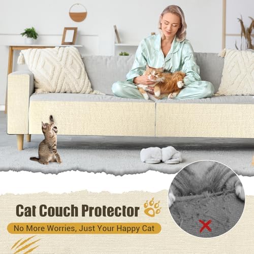 Cat Scratch Couch Protector, 90"x16" Trimmable Anti-Scratch with Grid Tape - Image 6