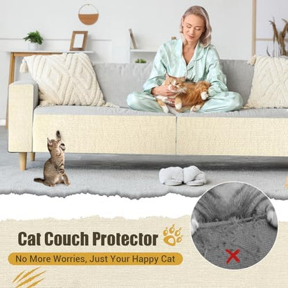 Cat Scratch Couch Protector, 90"x16" Trimmable Anti-Scratch with Grid Tape - Image 6