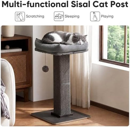 FUKUMARU Retro-Style Cat Scratching Post with Perch for Indoor Adult Cats - Image 2