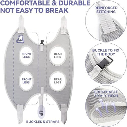 Loflaze Dog Grooming Hammock Harness for Dogs & Cats with Pet Nail Clipper Trimmer - Cat Hanger Sling for Trimming Clipping Nails- Dog Hammock Restraint Bag for Small Medium Large pet （ Grey XS） - Image 3