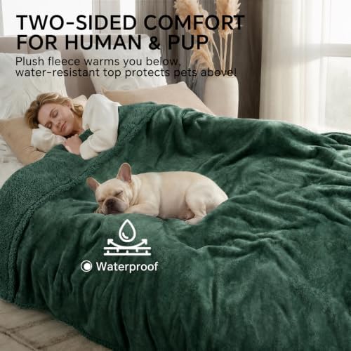 Luciphia Waterproof Blanket for Large Dog, Reversible Sherpa Couch Cover - Image 5