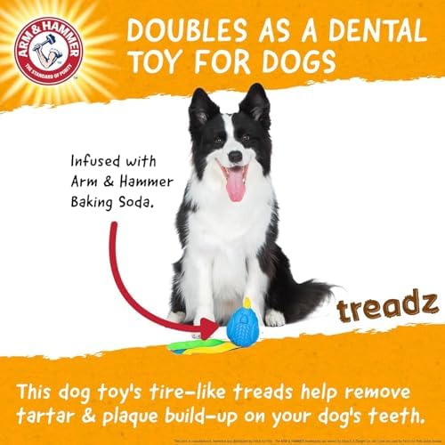 Arm & Hammer Super Treadz Baking Soda Dental Dog Chew Toy, Large, Rooster - Image 3