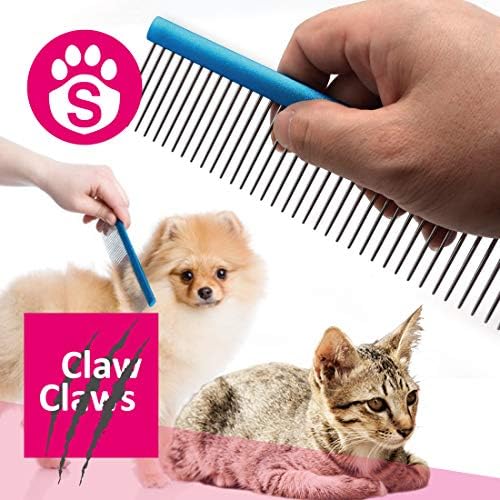 Greyhound Comb with Oval Handle for Dogs and Cats, Removing and Shedding Matted, Tangled Hair, Metal Comb with Stainless Steel Pins, Detangling Grooming Tool, Pet Comb (20% Fine Spacing)… - Image 4