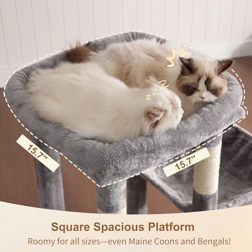 Heybly Heavy Duty Cat Tree with Large Base for Large Indoor Cats HCT026W - Image 3