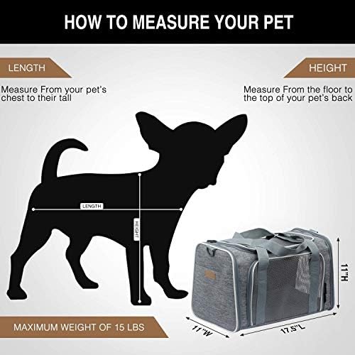 Cat Carrier - Portable Foldable Dog Pet Carrier, Soft-Sided Pet Bag up to 15 Lbs, Airline Approved Travel Puppy Carrier - Image 2