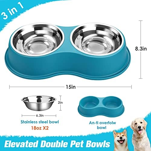 Epetslove Stainless Steel Dog Bowls Double Non-Slip Dog Water and Food Bowl - Image 2