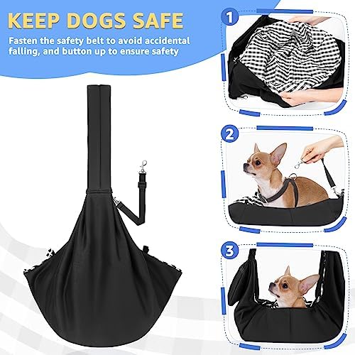 SlowTon Dog Carrier Sling - Thick Padded Shoulder Strap Adjustable, DB, S - Image 4