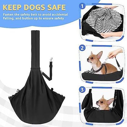 SlowTon Dog Carrier Sling - Thick Padded Shoulder Strap Adjustable, DB, S - Image 4
