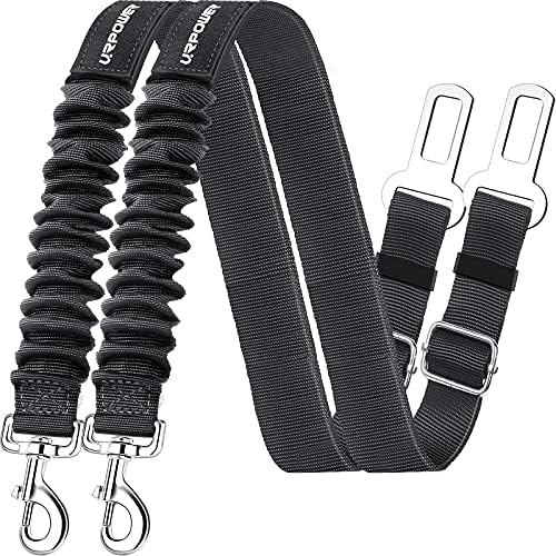 URPOWER Retractable Dog Seat Belt, Adjustable Safety Belt, 2 Pack by URPOWER