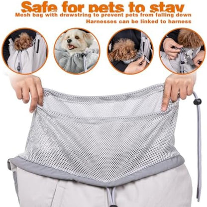 Dog Carrier Sling, Dog Carriers for Small Dogs Up to 20lbs, Grey - Image 2