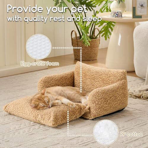 Hollypet Cat Bed Small Dog Orthopedic Couch Beds for Pets up to 13 lbs - Image 5