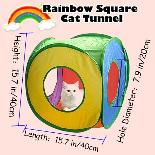 Cat Play Tunnel,Occupiedpet Collapsible Cube Tent with 3 Entry Points - Image 2