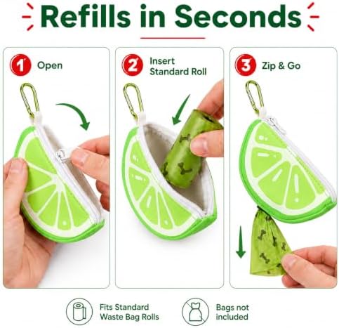Dog Poop Bag Holder for Leash Lime Shape Pet Outdoor Accessory - Image 6