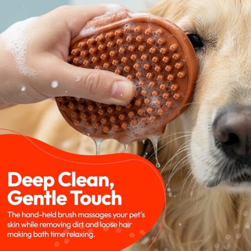 PM Pet Grooming Tools for Dogs & Cats- 3 Pack Dog Bathing Set- Safe On Skin Super-Absorbent Microfiber Towel – Soft & Gentle Brush Glove and Hand-Held Dog Bath Brush- Paw Mountain - Image 5