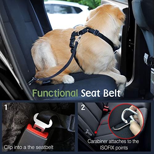 VavoPaw Dog Seat Belt Vest Harness for Car, 2 in 1 Seatbelt Buckle - Image 4