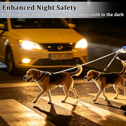 WYuZe 5 FT Double Dog Leash Detachable Rope Dual Leash for Two Dogs Blue - Image 3