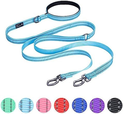 EXCELLENT ELITE SPANKER 5FT Reflective Double Dog Leash for Two Dog 3/4" W by EXCELLENTELITESPANKER