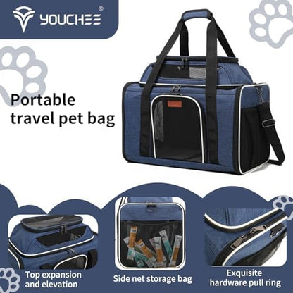 19" L x 12" W x 17" H Inches Cat, Dog Carrier for Pets Up to 25 Ibs, Washable，Soft Sided，Collapsible Travel Puppy Carrier. (Blue) - Image 6