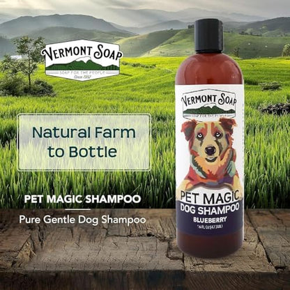 VERMONT SOAP Organic Pet Shampoo, Blueberry Natural Dog Shampoo, 16 oz - Image 5