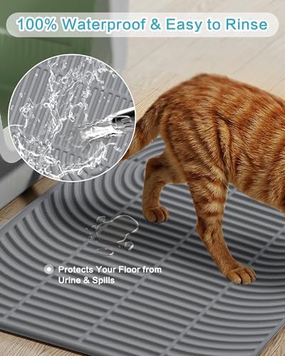 Extra Large Cat Litter Mat XL, 47" x 35", Silicone Waterproof - Image 3