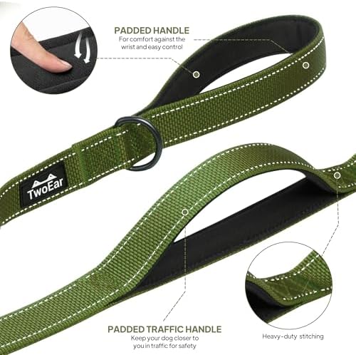 Twoear 6FT 1IN Heavy Duty Dog Leash for Large Dogs with 2 Padded Handles - Image 4