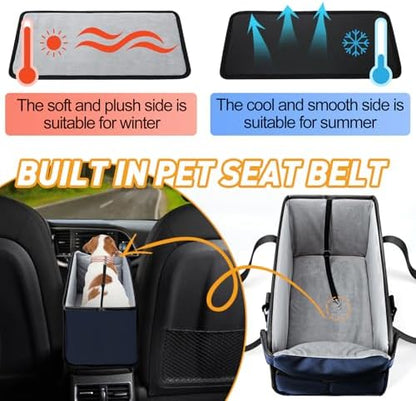 Portable Dog Car Seat for Small Dogs, Puppy Car Seat, Navy Blue - Image 6
