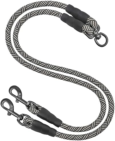 Double Dog Leash Coupler Heavy Duty Extension Rope for Two Large Dog by Mycicy