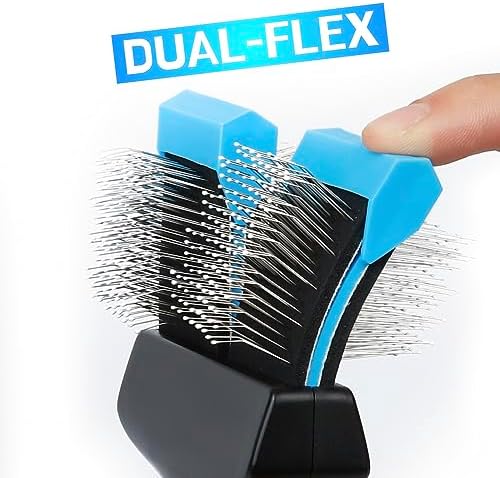 iToleeve Dual Flexible Head Slicker Brush, Round Tipped Pins, Skin Friendly - Image 5