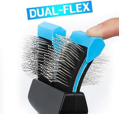 iToleeve Dual Flexible Head Slicker Brush, Round Tipped Pins, Skin Friendly - Image 5