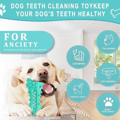 Dog Teeth Cleaning Toy for Training, Playing, Chewing - Squeaky Toys for Aggressive Chewers - Toothbrush Stick Bone for Medium Large Dogs (Blue) (Pack of 2) - Image 3