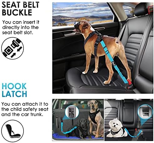 SlowTon Dog Car Seat Belt, 3 in 1 Latch Bar Attachment Dog Safety Seatbelt - Image 2