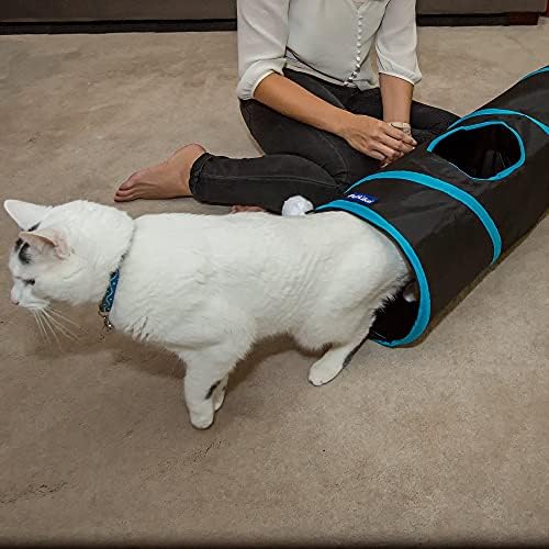 PetLike Cat Tunnel for Indoor Cats Collapsible Pop-up Pet Tube Peek Hole Hideaway Play Toys for Cats with Ball - Image 4