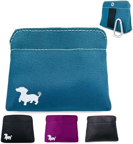 Small Dog Treat Pouch – Slim Magnetic Pocket Dog Treat Bag for Walking & Training – Discreet Clip On Treat Pouch for Leash, Waistband or Pocket – Mess Free Storage (Turquoise) by Swaggly