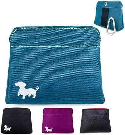 Small Dog Treat Pouch – Slim Magnetic Pocket Dog Treat Bag for Walking & Training – Discreet Clip On Treat Pouch for Leash, Waistband or Pocket – Mess Free Storage (Turquoise) by Swaggly