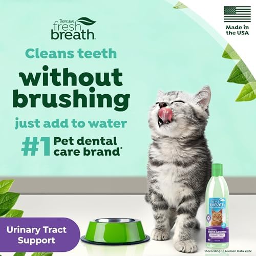 TropiClean Fresh Breath Cat Dental Water Additive, + UTI Support, 16oz - Image 2