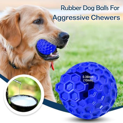 Indestructible Squeaky Dog Ball for Aggressive Chewers, Rubber Interactive Dog Toy for Teething, Relieving Anxiety. Chew Toy for Large, Medium Breeds, Outdoor & Indoor Ball. - Image 3