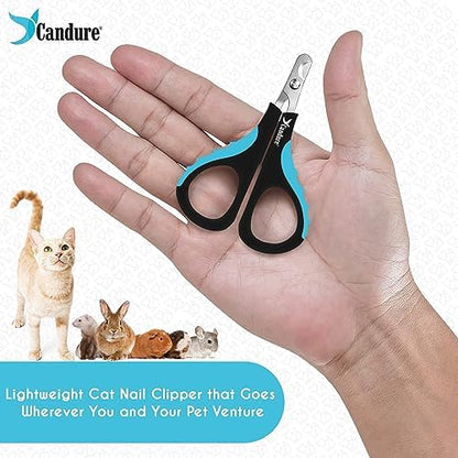 Candure Cat Nail Clipper Stainless Steel Cat Claw Trimmers for Rabbits, Guinea Pigs, Birds, Puppies, Kittens and Small Animals Pet Nail Clipper for Professional and Home Use (Blue) - Image 5