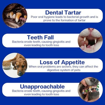 9 Pcs Dog Toothbrush Set, Three Sided Pet Toothbrush Brush,360º Pet Toothbrush Soft Nano Bristles Tooth Brush for Cat Dog Puppy Kitten Dental Care - Image 7
